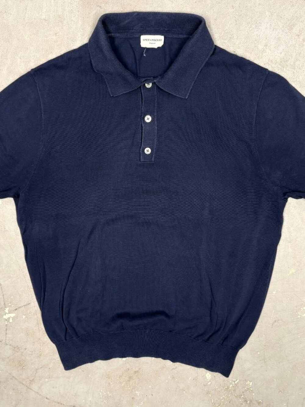 Spier & Mackay Knitwear Polo Shirt Short Sleeve Cotton Blue XL